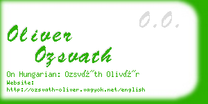 oliver ozsvath business card